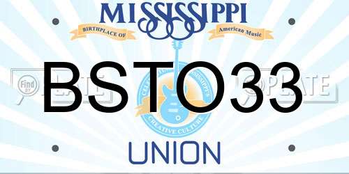 BSTO33 Mississippi License Plate