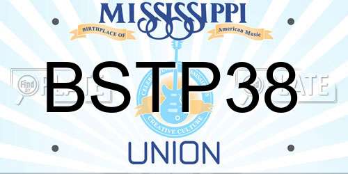BSTP38 Mississippi License Plate