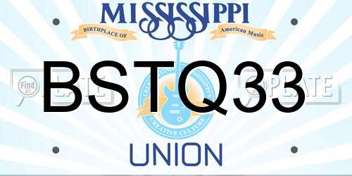 BSTQ33 Mississippi License Plate