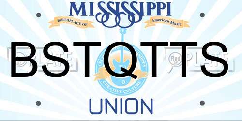 BSTQTTS Mississippi License Plate