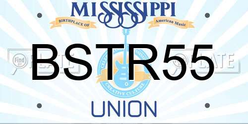 BSTR55 Mississippi License Plate