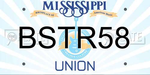 BSTR58 Mississippi License Plate