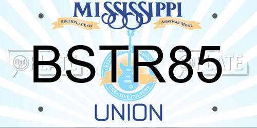 BSTR85 Mississippi License Plate