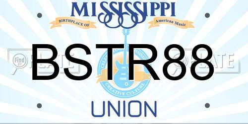 BSTR88 Mississippi License Plate
