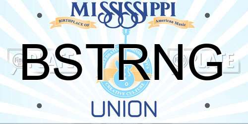 BSTRNG Mississippi License Plate