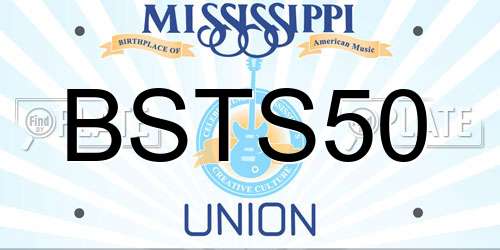 BSTS50 Mississippi License Plate