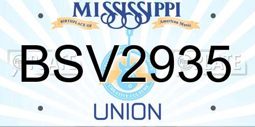 BSV2935 Mississippi License Plate