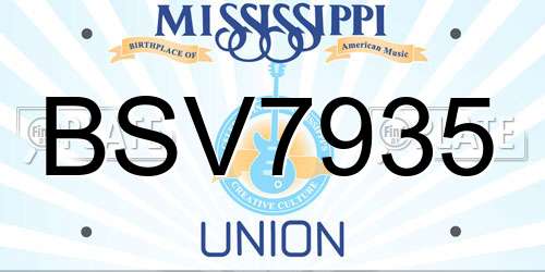 BSV7935 Mississippi License Plate