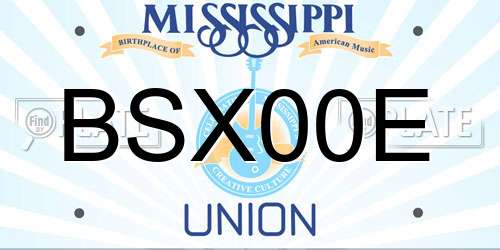BSX00E Mississippi License Plate