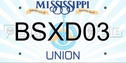 BSXD03 Mississippi License Plate