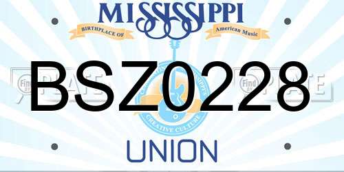 BSZ0228 Mississippi License Plate