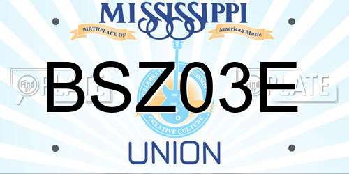 BSZ03E Mississippi License Plate