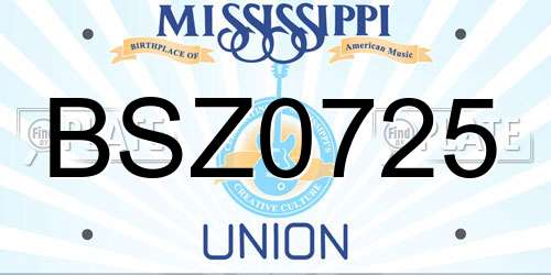 BSZ0725 Mississippi License Plate