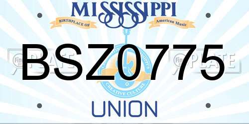 BSZ0775 Mississippi License Plate