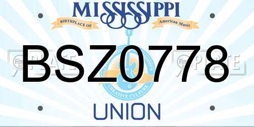 BSZ0778 Mississippi License Plate