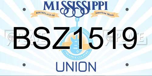 BSZ1519 Mississippi License Plate
