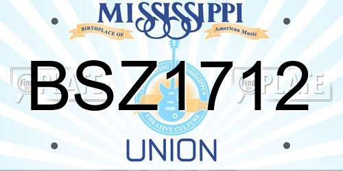 BSZ1712 Mississippi License Plate