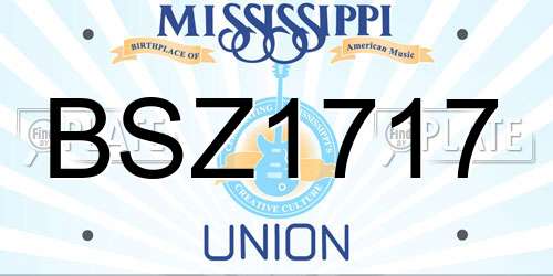 BSZ1717 Mississippi License Plate