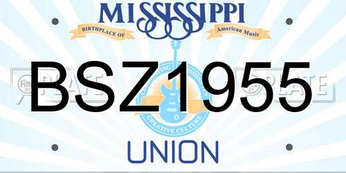 BSZ1955 Mississippi License Plate