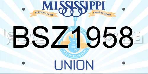 BSZ1958 Mississippi License Plate