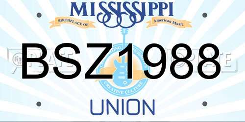 BSZ1988 Mississippi License Plate