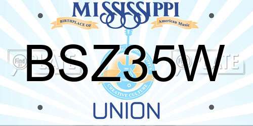 BSZ35W Mississippi License Plate
