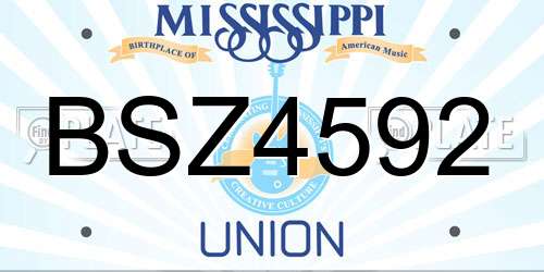 BSZ4592 Mississippi License Plate