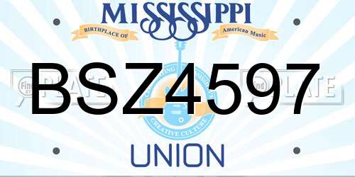 BSZ4597 Mississippi License Plate