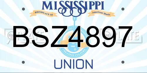 BSZ4897 Mississippi License Plate