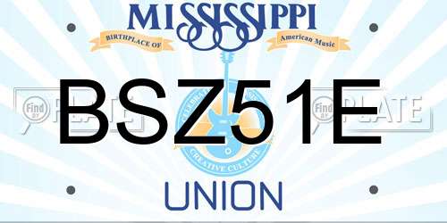 BSZ51E Mississippi License Plate