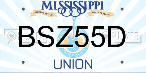 BSZ55D Mississippi License Plate
