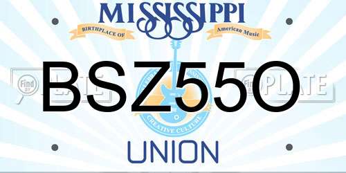BSZ55O Mississippi License Plate