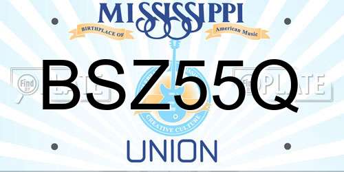 BSZ55Q Mississippi License Plate
