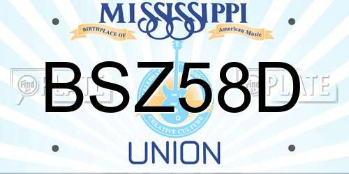 BSZ58D Mississippi License Plate