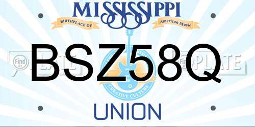 BSZ58Q Mississippi License Plate