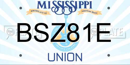 BSZ81E Mississippi License Plate