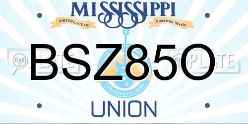 BSZ85O Mississippi License Plate
