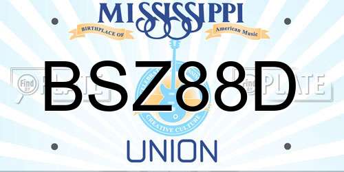 BSZ88D Mississippi License Plate