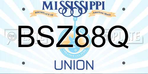 BSZ88Q Mississippi License Plate