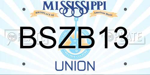 BSZB13 Mississippi License Plate