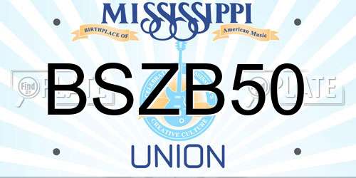 BSZB50 Mississippi License Plate