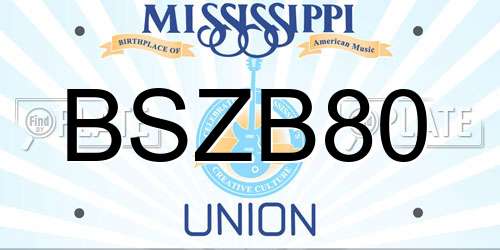 BSZB80 Mississippi License Plate