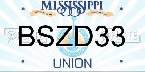 BSZD33 Mississippi License Plate