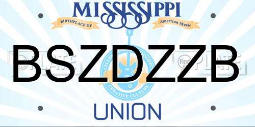 BSZDZZB Mississippi License Plate