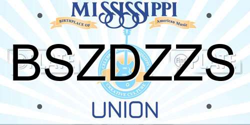 BSZDZZS Mississippi License Plate