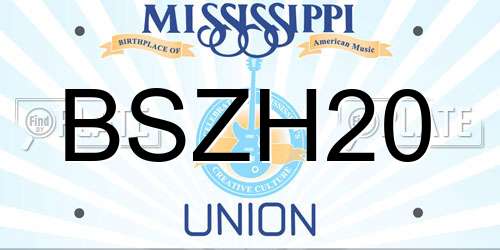 BSZH20 Mississippi License Plate