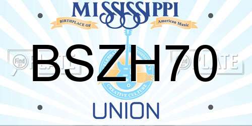 BSZH70 Mississippi License Plate