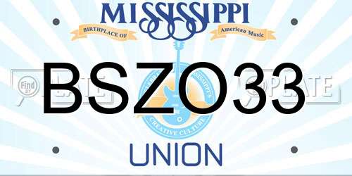 BSZO33 Mississippi License Plate