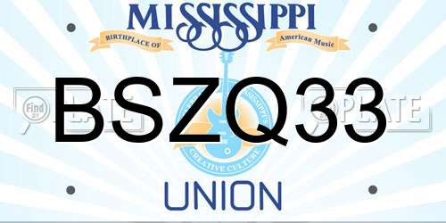 BSZQ33 Mississippi License Plate