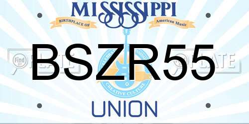 BSZR55 Mississippi License Plate
